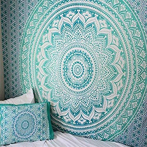 GLITZFAS Mandala Wandteppich Tapisserie Indische Tuch Böhmische Wandtuch Wandkunst Schlafzimmer (F,200 x 150 cm)