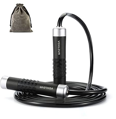 VOXLOVA Gewichtetes Springseil für Männer und Frauen, 0,5 kg, schweres Springseil für Erwachsene, Fitness-Workouts, rutschfeste Aluminium-Griffe, Kugellager, Premium-Springseil für Training, Boxen