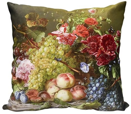 whooplaArt LC-1172 Kissenbezug, elegant, dekorativ, Blumenmuster, doppelseitig, Vintage-Stil, 45,7 x 45,7 cm