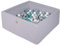 MEOWBABY Piscina de Bolas 90X90X40cm/200 Bolas ∅ 7Cm Piscina de Bolas El Cuadrada Certificada para Niños Hecha en EU Gris Claro: Turquesa/Gris/Blanco