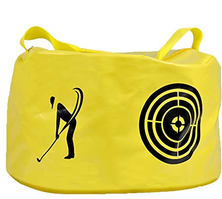 ASENVER Golf Swing Impact Trainer Bag Golf Power Smash Bag, Yellow- Target Pattern, 16.5 inches x 10.6 inches