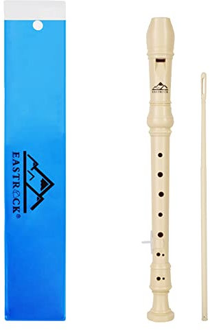 EASTROCK Blockflöte Diskant Sopranblockflöte, C Key Blockflöte deutsches 3-teiliges Blockflöteninstrument für Anfängern ,Weiß