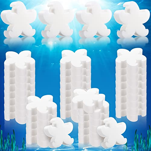 40 Pièces Éponges de Bain à Remous Éponge Absorbante d'Huile pour Bain à Remous Absorbeur d'Écume de Piscine Spa Accessoires de Nettoyage (Style Étoile de Mer)
