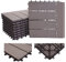 Mendler WPC Bodenfliese Rhone + Abschluss, Holzoptik Balkon/Terrasse, 11x je 30x30cm = 1qm Premium - grau linear waagrecht