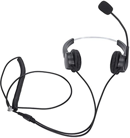 RJ9 Telefon Headset, Kundenservice Headset mit Professionellen Mikrofonen, 330 Grad Eingestellt, Geeignet für Festnetz-/Desktop Telefone, Plug and Play. Schwarz(VH530D-RJ9 (Doppelohr))