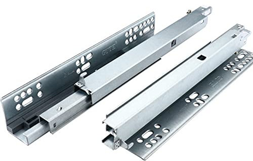 Invisible Drawer Runners, Press Rebound Cold-Rolled Steel Invisible Drawer Slide Rail Runner,Part Extension,Bottom Installation, for Wooden Drawers,1 Pair(Size:40cm(16in))