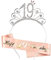 HCRXVV 19.Geburtstagskrone Schärpe Junggesellinnenabschied Set für 19 jahre Geburtstag Mädchen Deko,Kristall Kronen Haar-Zusätze Roségold Geschenk für Birthday Girl Kinder Frau Erwachsene