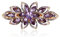EVER FAITH Haarspange Clip Hochzeit Prom Gorgeous Marquise österreichischen Kristall Blume Blatt Haarschmuck für Damen Lila Gold-Tone