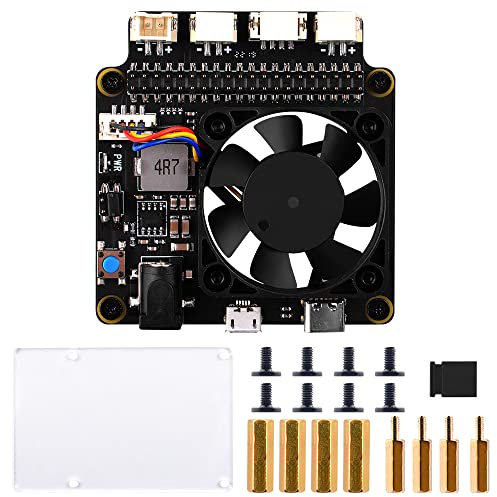 GeeekPi Raspberry Pi 4 X735 V3.0 Power Management Board with PWM Cooling Fan,Safe Shutdown,DC 6~30V wide operating input Voltage,Acrylic Panel for Raspberry Pi 4B / 3B+ / 3B / 2B / 1B+