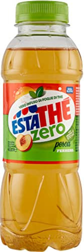 24x Ferrero Estathe Pesca Zero Eistee Pfirsich - Tee - Aufguss Erfrischendes Getränk ohne Zucker 40 cl mit Stevia-Extrakt