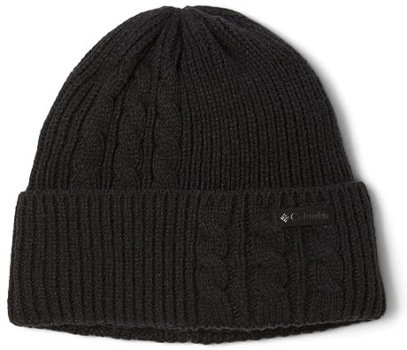 Columbia Damen Agate Pass Strickmütze mit Zopfmuster Beanie-Mütze, Schwarz, Einheitsgröße