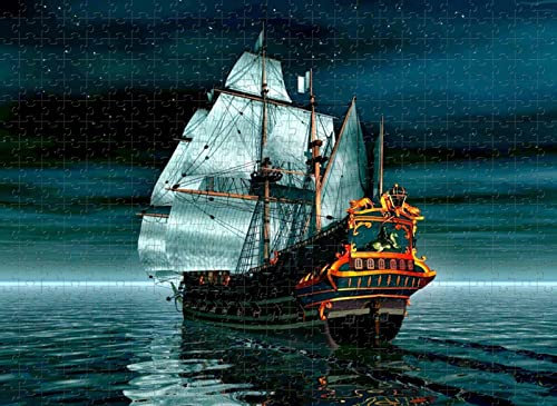 3000 Teile Puzzle Nacht Segelboot Puzzle Holzspielzeug Geschenk Wohnkultur