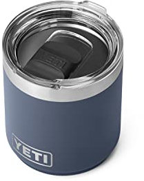 YETI Rambler Lowball, Vacuum Insulated Stainless Steel Stackable Lowball with MagSlider Lid, Navy, 10 oz (296 ml)