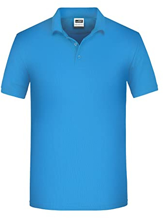 James & Nicholson Herren BIO Workwear Polo - Pflegeleichtes und strapazierfähiges Polo | Farbe: aqua | Grösse: 5XL