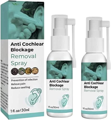 DUBUSH Anti-Cochlea-Verstopfungsspray, Ohrenschmalz-Entfernungsspray, Ohrenschmalz-Reiniger, natürliches Ohrenspray gegen Cochlea-Verstopfung, zur Linderung verstopfter Ohren und Schwimmohren