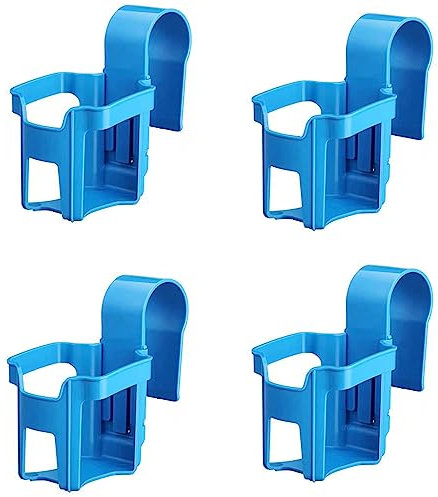 BURLOE Poolside Getränkehalter, 4 Stücke Bier Pool Zubehör Für Pool Aufstellpool Multifunktionaler Bier Pool Zubehör Für Pools Schwimmbäder Kunststoff Fram,Blau