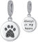 Charm Damen Anhänger Katze Hund Pfote 925 Sterling Silber Tier Pfote Anhänger Bead Charm für Pandora Europäisch Armband, Haustier Liebhaber Geschenke für Damen Mädchen (Hund Pfote)