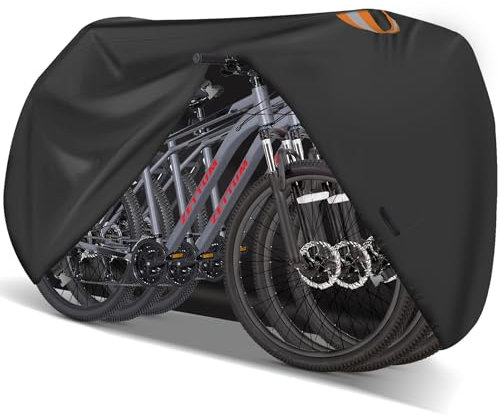 Zettum Funda de Bicicleta para 3 Bicicleta, Cubierta Protector para Almacenamiento Exterior, 600D Oxford Impermeable y Resistente Funda de Bicicleta con Hebillas Inteligentes Resistentes al Viento