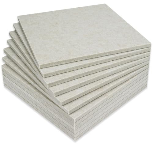BXI Verdickte, schallabsorbierende Paneele, 12 Stück, 30 x 30 x 1,2 cm, dichte Akustikpaneele, Echo-Rauschunterdrückung, Tackable Studio-Platten für Wand und Decke, Akustikbehandlung (Flaches Kamel)