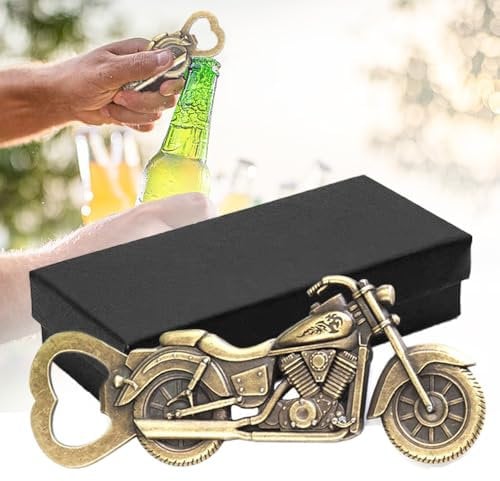 TRKETK Motorrad Flaschenöffner, Motorrad Biergeschenke für Männer Vintage Motorrad Bierflaschenöffner Bronzefarbenes Metall Motorrad Neuheit Weihnachtsgeschenke für Papa Ehemann Freund Opa Bruder