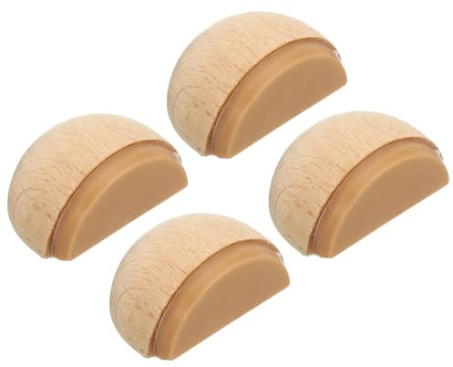 PATIKIL 4 Pcs Door Stoppers, Door Stop Doorstop Wooden Door Stopper Wedge Door Wedge Self Adhesive Doorstop Sturdy Semicircle for Bottom of Door Floor Inside