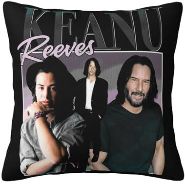 AJIUZI Keanu Dekokissenbezug, Motiv: Schauspieler Reeves, quadratisch, 45,7 x 45,7 cm