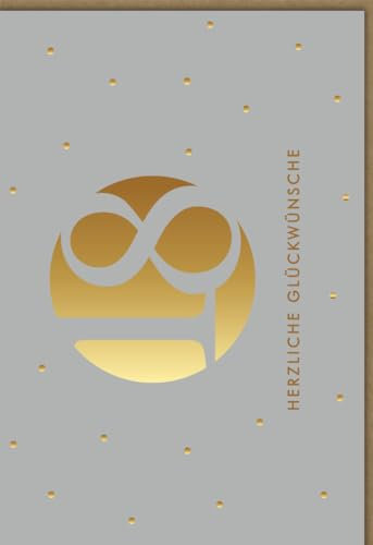 Geburtstagskarte zum 18. Geburtstag mit Goldprägung und Konfetti-Design – Elegante Glückwunschkarte für Volljährigkeit – Herzliche Glückwünsche zum Erwachsenwerden - mit Umschlag