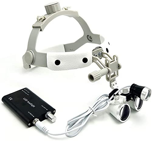 Dentist Lupenbrille Licht LED Binokular Lupen Surgical Für Zahnarzt Kopf Montiert Loupes,Brillenlupe 3.5X Optisches Glas,Verwendung Der Kosmetischen Chirurgie,Labor, Und Anderen Mikrochirurgie