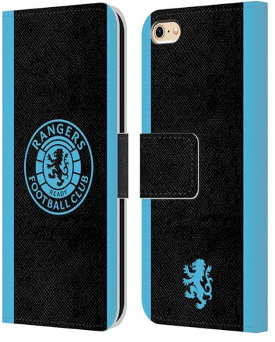 Head Case Designs Officially Licensed Rangers FC Light Blue Crest Leather Wallet Case Compatible With Apple iPhone 6 / iPhone 6s