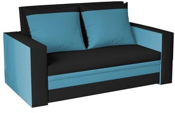 FORNIRO 24 Loft Sofa 150x80x83cm Schwarz Wohnzimmer Couch Schlafsofa Modern