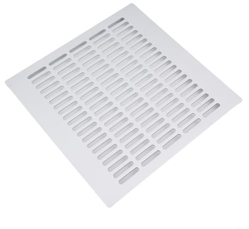 Rejilla de ventilación rectangular de aleación de aluminio, rejilla de ventilación para armario, zapatos, gabinete, fregadero, cocina, pared, techo y suelo (blanco, 300 x 300 mm)