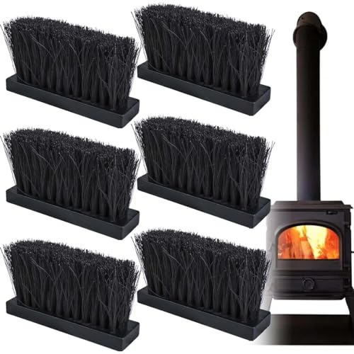 6 Stück Kaminbürsten, Kaminbürste Kaminwerkzeug Bürste, Kaminbürste Ersatzbürstenkopf Kaminbesen, Länglicher Ersatz-Ersatzbürstenkopf-Nachfüllpack, Für Zuhause Und Kaminreinigung Swerkzeuge (Schwarz)