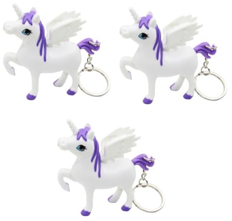 SOIMISS 3stücke Schlüsselanhänger Mit -licht Und Sound Süßes Einhorn Design Perfektes Party- Als Taschenanhänger Oder Autodekoration
