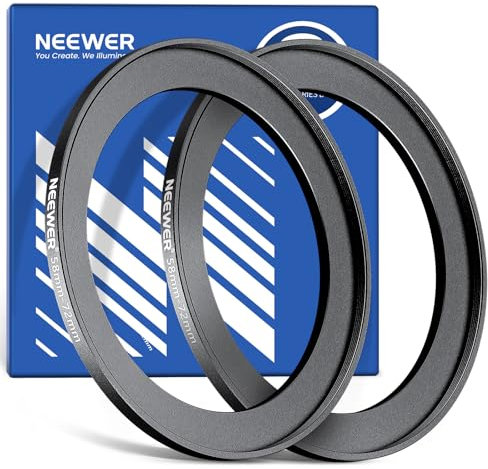 NEEWER Step Up Lot de 2 bagues d'adaptation 58-72 mm avec Chiffon de Nettoyage en Alliage d'aluminium Ultra Fin pour Objectif d'appareil Photo de 58 mm à Utiliser Un Filtre de 72 mm