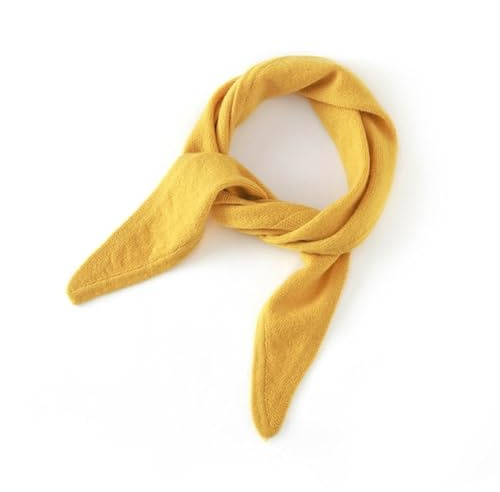 JKUHA Cashmere Triangle Scarf, 89cm*25cm/35 * 9.8inch Solid Color Small Scarf, Autumn and Winter Knitted Warm Decoration(Yellow)