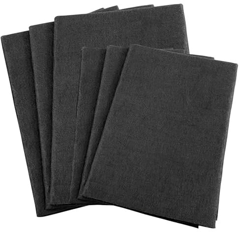 HSLPSM 6 Stück Verdicktes Magisches Reinigungstuch, Mikrofasertücher, Fensterputztücher, Wiederverwendbaren Mikrofasertücher, Schwarz Fusselfrei Scheibentuch für Auto, Glas, Küche(Zwei Größen)