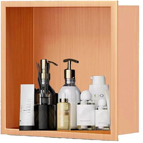 Stainless Steel Recessed Shower for Home Bathroom Improvement Rose Gold 320x320x125mm