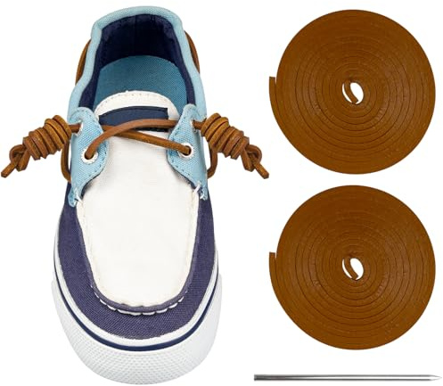 Endoto Cordones para Sperry Topsider Shoe Laces Shoelaces | 3MM Cordónes de Cuero