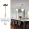 JUJUQI Moderne Gold Kronleuchter,Weißem Glas Globe Pendelleuchten, 5-flammiges Design,Verstellbare Vintage Hängeleuchte,Halbeinbau Deckenleuchte,Geeignet für Flur,Esszimmer und Küche