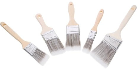 WHAMVOX 5pcs Paint Brush for Bbq Portable Paint Brush Wooden Handle for Wall and Furniture