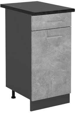 Vicco Mueble bajo de Cocina R-Line, Hormigón, 40 cm, ET Antracita