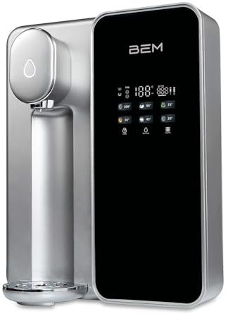 BEM Unicora Wasserfilter Osmoseanlage Umkehrosmose Trinkwasser Wasseraufbereiter mit UV, Direktanschluss, Heißwasserspender 6 Temperaturstufen, TDS Monitor, Kalkfrei, Wasserfilteranlage für Küche Büro