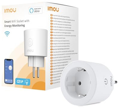 IMOU CE2P Smart Plug, Prise WiFi 16A avec Surveillance d'Énergie, Moniteur de Consommation Électrique, Certifié MATTER, Contrôle à Distance par Application, Compatible avec Alexa & Google
