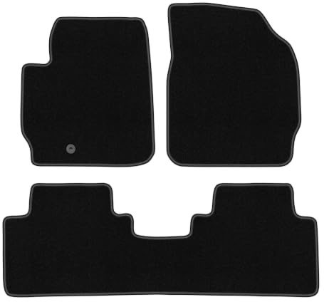 Velours-Fußmatten passend für Ford Maverick MK2 2004-2007, Schwarz, BASIC | passend für SUV; dünner Velours-Teppich (Polypropylen), ca. 4 mm; rutschfest, runde Befestigungen (Typ AV)
