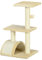 PawHut Kratzbaum 72 cm Katzenturm mit Plüschballen, Sisalstämme, Plattform, Kratzbrett mehrstöckiger Katzenkratzbaum, Kletterbaum, für mittelgroße Katzen, Cremeweiß