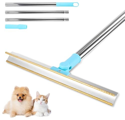 Dog Hair Remover Carpet Rake, Extendable Carpet Scraper 140cm, Long Handled Brush Effectively Removes Pet Hair from Sofa Mat Carpets, 30cm Wide, 180° Rotatable Broom
