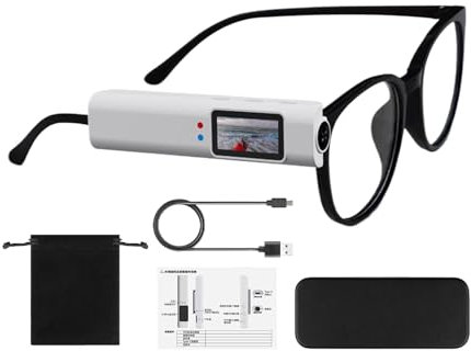 Gafas con Cámara para Hombres - Webcam Deportiva WiFi para Exteriores | Gafas Grabación HD con Pantalla para Streaming en Directo Ciclismo Viajes Seguridad