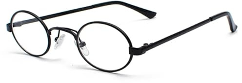 ZONABSQQ Vintage Brillen Herren Winzige Ovale Metall Retro Brillengestell Damen Kleine Runde Dekoration Accessoires