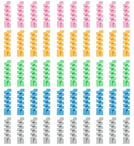 sourcing map 50Pcs Charger Cord Protectors, Flexible Rubber Spiral Cord Protector for Phone Charger Headphone Laptop, Gray, Green, Blue, Pink, Yellow