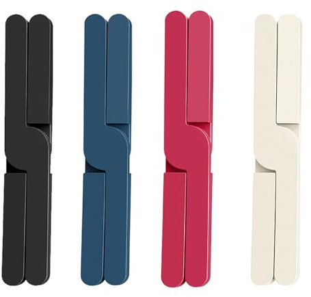 4 Pack Folding Trivets, Non Slip Trivet, Heat Resistant Pot Stand, Silicone Mats for Kitchen Countertops, Pans, Dishes, Coasters, Easy to Wash, Space-Saving, Dishwasher Safe Red, Blue, Black, White